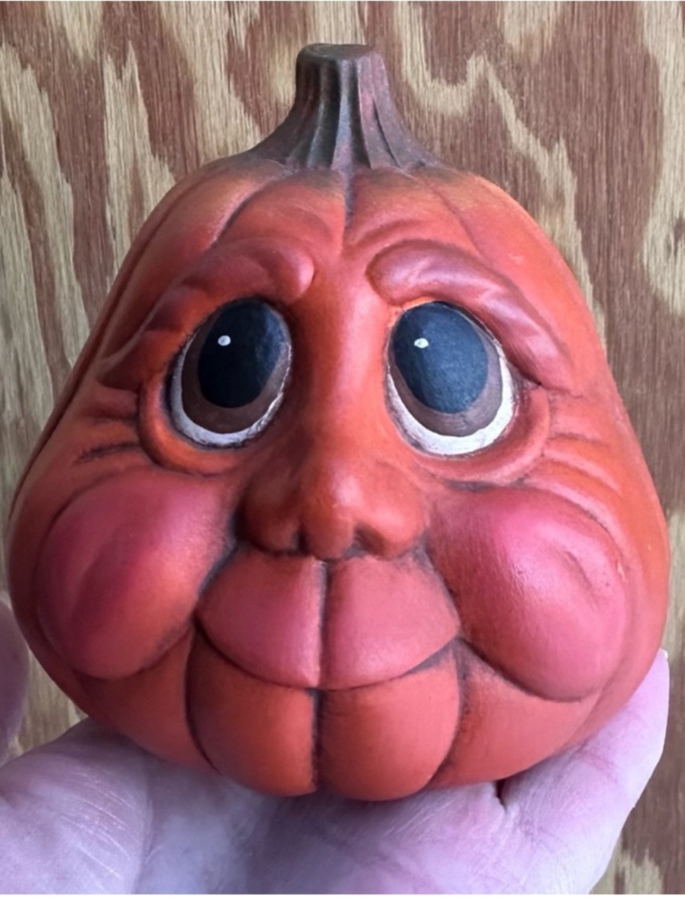 Vintage anthropomorphic ceramic Jack o lantern pumpkin